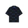 Hugo Boss Relaxed-fit Shorts In Printed Cotton Poplin In Black