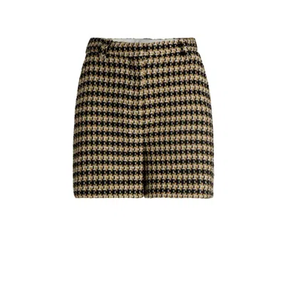 Hugo Boss Relaxed-fit Shorts In Tweed In Multi