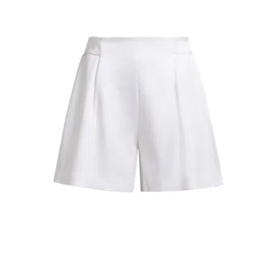 Hugo Boss Relaxed-fit Shorts With Front Pleats In White