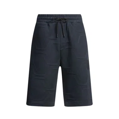 Hugo Boss Relaxed-fit Shorts With Hexagonal Quilting In Blue