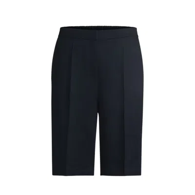 Hugo Boss Relaxed-fit Shorts With Wide Leg In Blue
