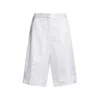 Hugo Boss Relaxed-fit Shorts With Wide Leg In White