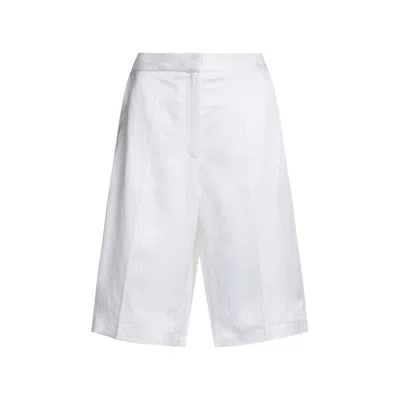 Hugo Boss Relaxed-fit Shorts With Wide Leg In White