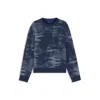 Hugo Boss Relaxed-fit Sweater In Cotton With Jacquard Pattern In Blue