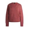 Hugo Boss Relaxed-fit Sweater With V Neckline In Pink