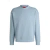 Hugo Boss Relaxed-fit Sweatshirt In Cotton Terry With Logo Print In Blue
