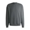 Hugo Boss Relaxed-fit Sweatshirt In Cotton Terry With Logo Print In Grey