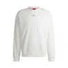 Hugo Boss Relaxed-fit Sweatshirt In Cotton Terry With Logo Print In White