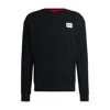 Hugo Boss Relaxed-fit Sweatshirt With Metallic Logo Label In Black