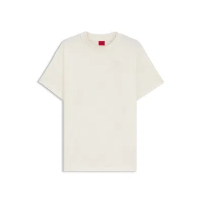 Hugo Boss Relaxed-fit T-shirt In Cotton Jersey With Embroidered Monogram In White
