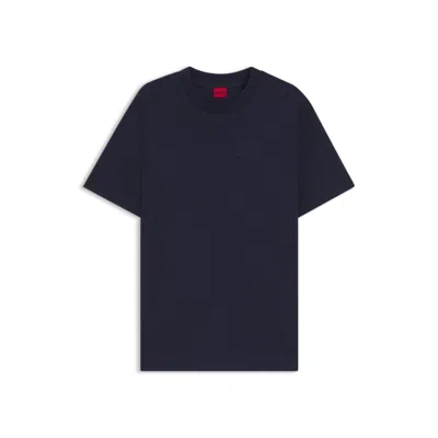 Hugo Boss Relaxed-fit T-shirt In Cotton Jersey With Embroidered Monogram In Blue