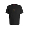 Hugo Boss Cotton-jersey T-shirt With Geometric Logo Embroidery In Black