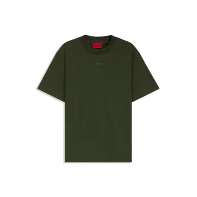 Hugo Boss Relaxed-fit T-shirt In Cotton With Logo Print In Green