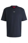 Hugo Boss Relaxed-fit T-shirt In Cotton With Logo Print In Blue