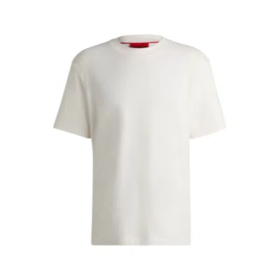 Hugo Boss Relaxed-fit T-shirt In Cotton With Logo Print In White