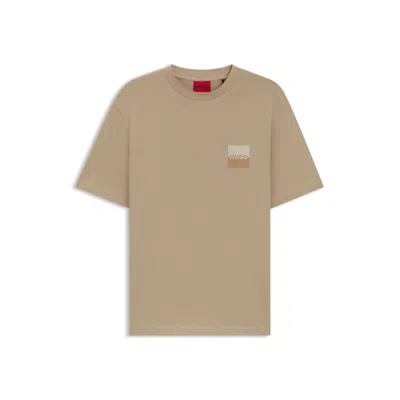 Hugo Boss Relaxed-fit T-shirt In Cotton With Split Logos