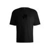Hugo Boss Relaxed-fit T-shirt In Interlock Cotton With Gloss Artwork In Black