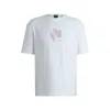 Hugo Boss Relaxed-fit T-shirt In Interlock Cotton With Gloss Artwork In White