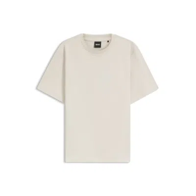 Hugo Boss Relaxed-fit T-shirt In Mercerized Cotton In Neutral