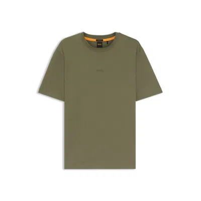 HUGO BOSS RELAXED-FIT T-SHIRT IN STRETCH COTTON WITH LOGO PRINT