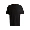 Hugo Boss Relaxed-fit T-shirt In Stretch Cotton With Logo Print In Black