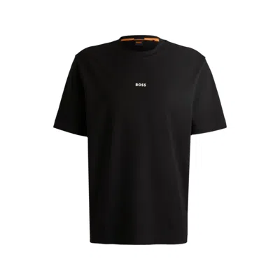 HUGO BOSS RELAXED-FIT T-SHIRT IN STRETCH COTTON WITH LOGO PRINT