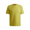 Hugo Boss Relaxed-fit T-shirt In Stretch Cotton With Logo Print In Green