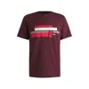 Hugo Boss Relaxed-fit T-shirt In Stretch Fabric With Logo Artwork In Red
