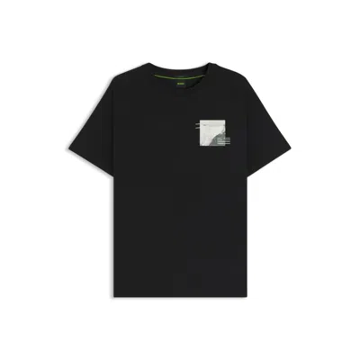 Hugo Boss Relaxed-fit T-shirt With Decorative Reflective Accents In Black