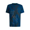 Hugo Boss Relaxed-fit T-shirt With Decorative Reflective Print In Blue