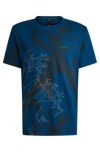 Hugo Boss Relaxed-fit T-shirt With Decorative Reflective Print In Light Blue