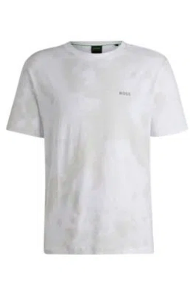 Hugo Boss Relaxed-fit T-shirt With Decorative Reflective Print In White