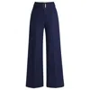 Hugo Boss Relaxed-fit Trousers In A Linen Blend In Blue