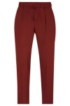 Hugo Boss Relaxed-fit Trousers In A Linen Blend In Light Brown