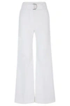 Hugo Boss Relaxed-fit Trousers In A Linen Blend In White