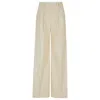 Hugo Boss Relaxed-fit Trousers In A Slub Cotton Blend In Beige