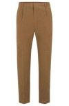 Hugo Boss Tapered-fit Drawstring Pants In Stretch-cotton Twill In Light Beige