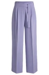 Hugo Boss Relaxed-fit Trousers In Crease-resistant Japanese Crepe In Medium Purple