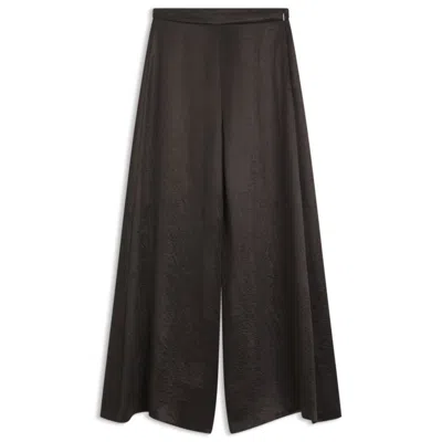 Hugo Boss Relaxed-fit Trousers In Lustrous Twill In Black