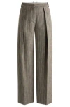 Hugo Boss Relaxed-fit Trousers In Striped Melange Cloth In Patterned
