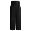 Hugo Boss Relaxed-fit Trousers In Virgin Wool In Black