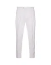 HUGO BOSS RELAXED FIT TROUSERS IN WHITE WRINKLE RESISTANT LINEN