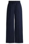 Hugo Boss Relaxed-fit Trousers In Wool In Dark Blue