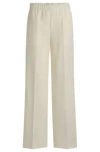 Hugo Boss Relaxed-fit Trousers In Wool In White