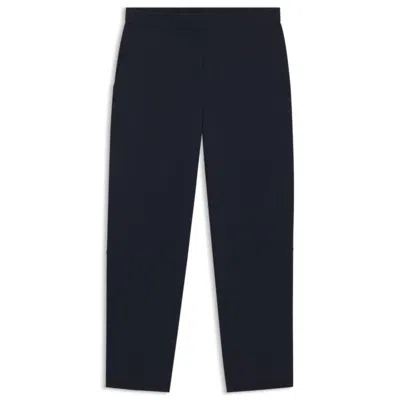 Hugo Boss Relaxed-fit Trousers In Wrinkle-resistant Crepe In Blue