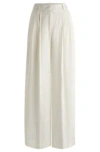 Hugo Boss Relaxed-fit Trousers With A Wide Leg In White