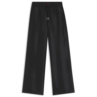 Hugo Boss Relaxed-fit Trousers With Drawcord Waist In Black