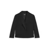 Hugo Boss Relaxed-fit Tuxedo Blazer In Virgin-wool Twill In Black