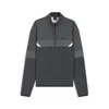 Hugo Boss Relaxed-fit Zip-neck Sweatshirt With Quilted Jacquard In Gray