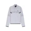 Hugo Boss Relaxed-fit Zip-neck Sweatshirt With Quilted Jacquard In Gray